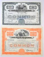 Amerikai Egyesült Államok 1937-1957. "United Printers Publisher Incorporated" 2db klf részvény, mindkettő érvénytelenítve T:I-,III USA 1937-1957. "United Printers Publisher Incorporated" 2pcs of diff shares, both cancelled C:AU,F