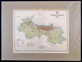cca 1880 Szerém vármegye térképe, terv.: Gönczy Pál, 1:660000, Posner Lajos és fia, paszpartuban, 22...