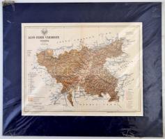 cca 1880 Alsó-Fehér vármegye térképe, terv.: Gönczy Pál, 1:450000, Posner Lajos és fia, paszpartuban...