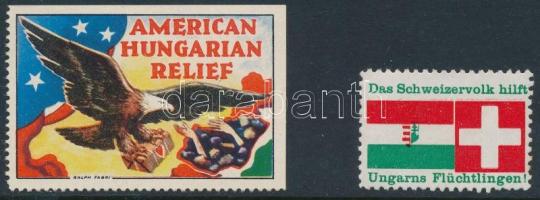 1956 2 db amerikai és svájci segélybélyeg