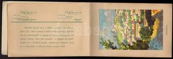 cca 1920  Ahol Jézus járt; kiadja a Szentföld Magyarországi Biztosi Hivatal - 20 db beragasztott kép...