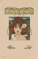 Raphael Kirchner: Léda és a hattyú,  10 darabos színes litho sorozat / Leda und der Schwan, Serie vo...