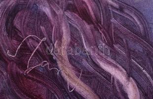 Szász jelzéssel: Női fej. Vegyes technika, farost, 60×50 cm