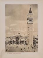 cca 1900 Ricordo di Venezia, nagyméretű album, szakadt szecessziós borítóval, az elülső borító belse...