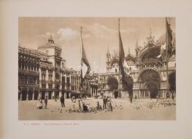 cca 1900 Ricordo di Venezia, nagyméretű album, szakadt szecessziós borítóval, az elülső borító belse...