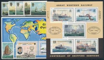 1963-1989 Ship 1 set + 2 blocks + 2 stamps, 1963-1989 Hajó motívum 1 sor + 2 klf blokk + 2 db önálló érték