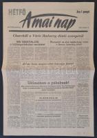 1945 A Mai Nap XXI. évfolyamának 14. száma, címlapon a Churchill a Vörös Hadsereg döntő szerepéről szalagcímmel
