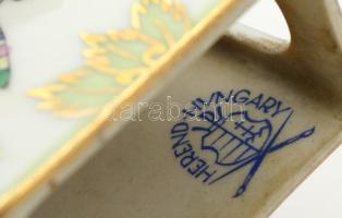 Herendi Viktória mintás gyufatartó, kézzel festett, jelzett, hibátlan, m:6 cm