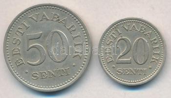 Észtország 1935. 20s Ni-Br + 1936. 50s Ni-Br T:2
Estonia 1935. 20 Senti Ni-Br + 1936. 50 Senti Ni-B...