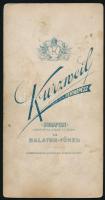cca 1880 Blaha Lujza (1850-1926), Kurzweil, Bp.-Balatonfüred, keményhátű fotó, a színésznő dedikáció...