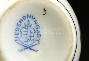 Herendi Viktória mintás mini váza, kézzel festett, jelzett, hibátlan, m:6 cm