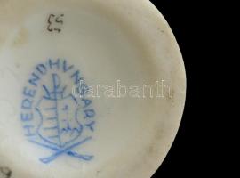 Herendi Viktória mintás virágos fogpiszkáló tartói, kézzel festett, jelzett, hibátlan, m:6 cm