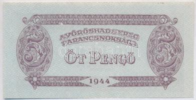 1944. 5P "A Vörös Hadsereg Parancsnoksága" vízjeles papíron T:I- Adamo P43