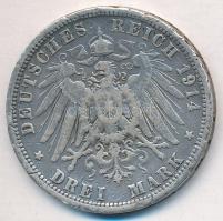 Német Államok / Poroszország 1914A 3M Ag T:3 ph.
German States / Prussia 1914A 3 Mark Ag C:F edge e...