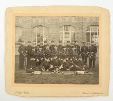 cca 1910 Óbudai tűzoltók nagyméretű tablófotó / large photo of fire guards 38x32 cm