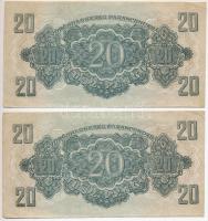1944. 20P "A Vöröshadsereg Parancsnoksága" (2x) sorszámkövetők, vágáshiba T:II-,III
Adamo...