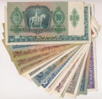 Vegyes: 20db-os pengő bankjegy tétel, 10P-10.000.000BP T:II,II-