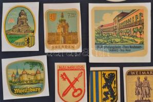 14 db kelet-európai (csehszlovák, lengyel, kelet-német) bőröndcímke / 14 Eastern-European luggage la...