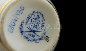 Herendi Viktória mintás mini füles váza, kézzel festett, jelzett, hibátlan, m:9 cm