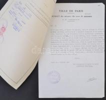 1981 Kivonat házassági anyakönyvből, Budapesten született francia egyetemi tanár házasságáról, hitel...