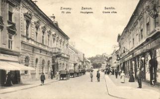 Zimony, Zemun, Semlin; utcakép üzletekkel, Anna Stepner kiadása / street view with shops