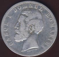 Románia 1881. 5L Ag variáns "név a nyak alatt" T:3/4 ph