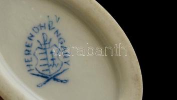 Herendi Viktória mintás fogpiszkáló tartó, kézzel festett, jelzett, hibátlan, m:3 cm, h:4 cm