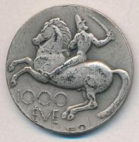 Beck Ötvös Fülöp (1873-1945) 1915. "Ezer Éve küzd a magyar" jelzett Ag emlékérem (16,55g/0...