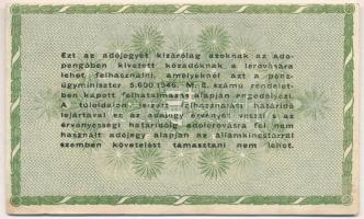 1946. 50.000AP erősen jobbra tolódott előlapi és felfele tolódott hátlapi nyomat T:II,II-