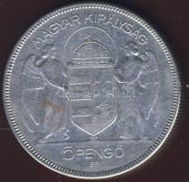 1930. 5P Ag "Horthy jobbra" T:3