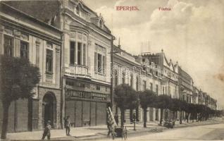 Eperjes, Presov; Fő utca, Schwarcz Fülöp és Keller H. üzlete. Divald Károly fia / main street, shops (EK)