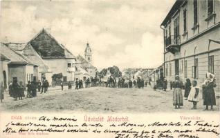 Modor, Modra; Deák utca, Városház, Blau Béla kiadása / street, town hall