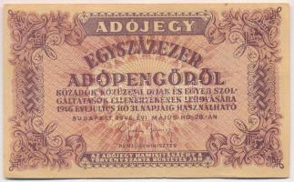 1946. 100.000AP vízjeles papíron, hátlapi szöveg nem középpontos T:III