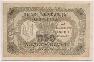 Ukrajna / Szimon Petljura Direktórium 1918. 250K T:III tűlyuk
Ukraine / Semen Petlyura Directorate ...