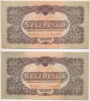 1944. 100P "A Vöröshadsereg Parancsnoksága" (2x) T:I-