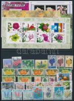 1948-1992 Flowers 32 stamps + 4 mini sheets + block, 1948-1992 Virág motívum 32 klf bélyeg + 4 klf kisív + blokk