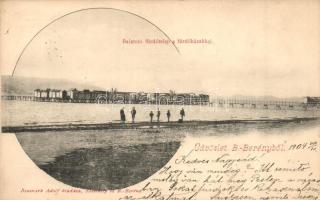 Balatonberény, Balatoni fürdőtelep a fürdőházakkal, Neumark Adolf kiadása