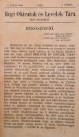 1905 A Régi Okiratok és Levelek Tára I. évfolyamának 1. és 3. füzete, egyik borítója hiányzik