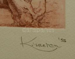 Kiss Péter (1957-): Hembergő. Rézkarc, papír, jelzett, 8×10 cm