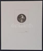 Vagyóczky Károly (1941-): Archimboldó lap. Rézkarc, papír, jelzett, 7x10 cm