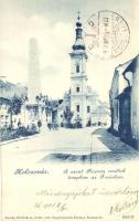 Kolozsvár, Cluj; Szent Ferenc rendiek temploma az Óvárban, millenium szobor / church, monument