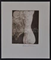 Kondor Lajos (1926-2006): Akt torzó. Rézkarc, papír, jelzett,15x13 cm