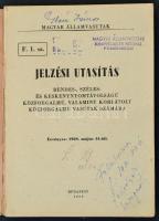 1959 Magyar Államvasutak Jelzési Utasítás. Rendes-, széles-, és keskenynyomtávolságú közfargalmú, va...