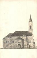 Arad, Református templom átalakítása, oldal rajz / Calvinist church restructuring, draiwng