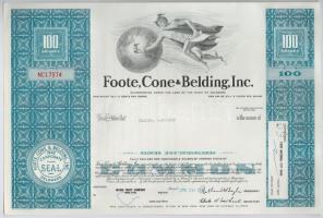 Amerikai Egyesült Államok 1968-1986. 4db klf részvény: "Foote, Cone&Belding,Inc.", &qu...