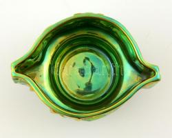 Zsolnay eozin mázas  tálka (Pécs nevezetességeivel), jelzett, hibátlan, 8×13 cm