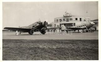 Budapest XVIII. Repülőtér, JU-52 és DC-3 repülőgépek (Air France és KLM)