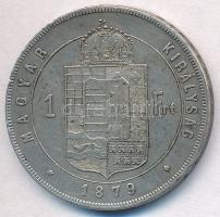 1879KB 1Ft Ag "Ferenc József / Középcímer" T:2 ph. 
Adamo M15