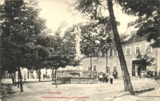 Szécsény, Szentháromság-szobor, utcakép, Glattstein Adolf kiadása