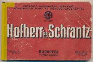 1911-1912 Hofherr és Schrantz cég értesítője gazdasági gépekről, gőzmozdonyokról és gőzcséplőgépekről, kissé viseltes állapotban, ragasztott, kopottas papírborítóval, kissé foltos. + Hofherr-Schrantz-Clayton-Shuttleworth Lokomobiljai kezelésére vonatkozó utasítások, kopottas borítóval, széteső állapotban. + Hofherr-Schrantz-Clayton-Shuttleworth 1482 fém géptábla, 6x12 cm.